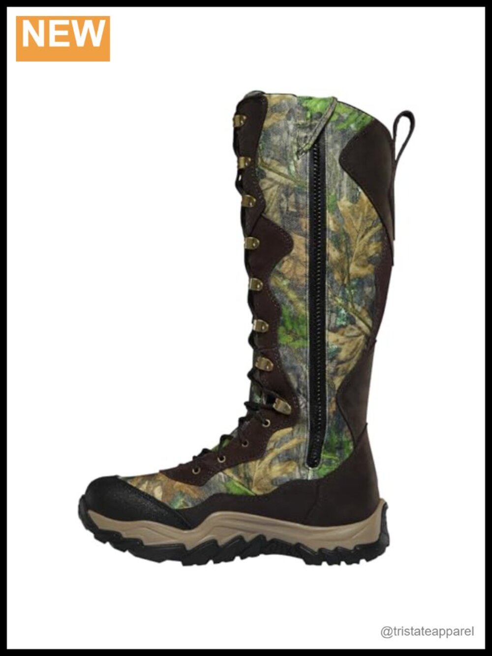 Women's 15" Waterproof Hunting Boots Rubber Sole Lace-Up Camo Mid-Calf